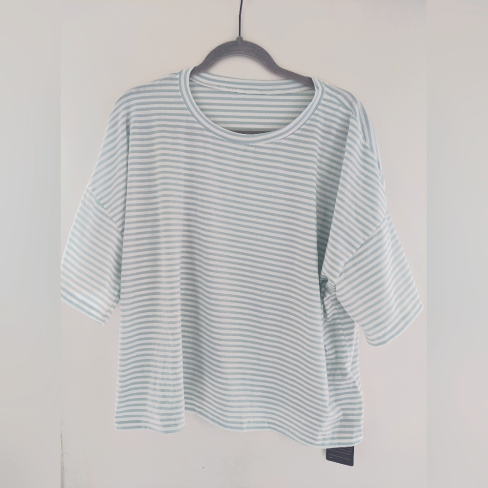 Striped Teal Pajama Set